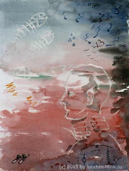 &QUOT;Bewu�tseinserweiterung&QUOT;, 
Aquarell auf B�tten, 1993
Copyright by Joachim Mink, Weinheim