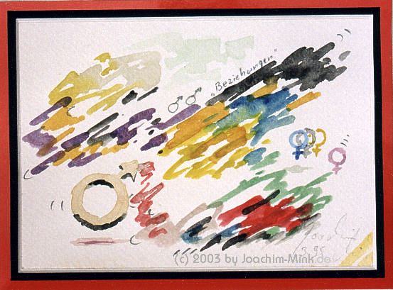 &QUOT;Beziehungen&QUOT;, Aquarell auf B�tten, 1995
Copyright by Joachim Mink, Weinheim