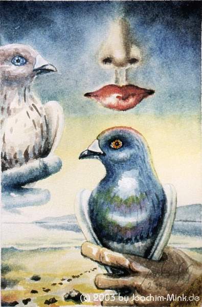 &QUOT;Gib mir meine Freiheit zur�ck&QUOT;, Aquarell auf B�tten, 
Copyright by Joachim Mink, Weinheim